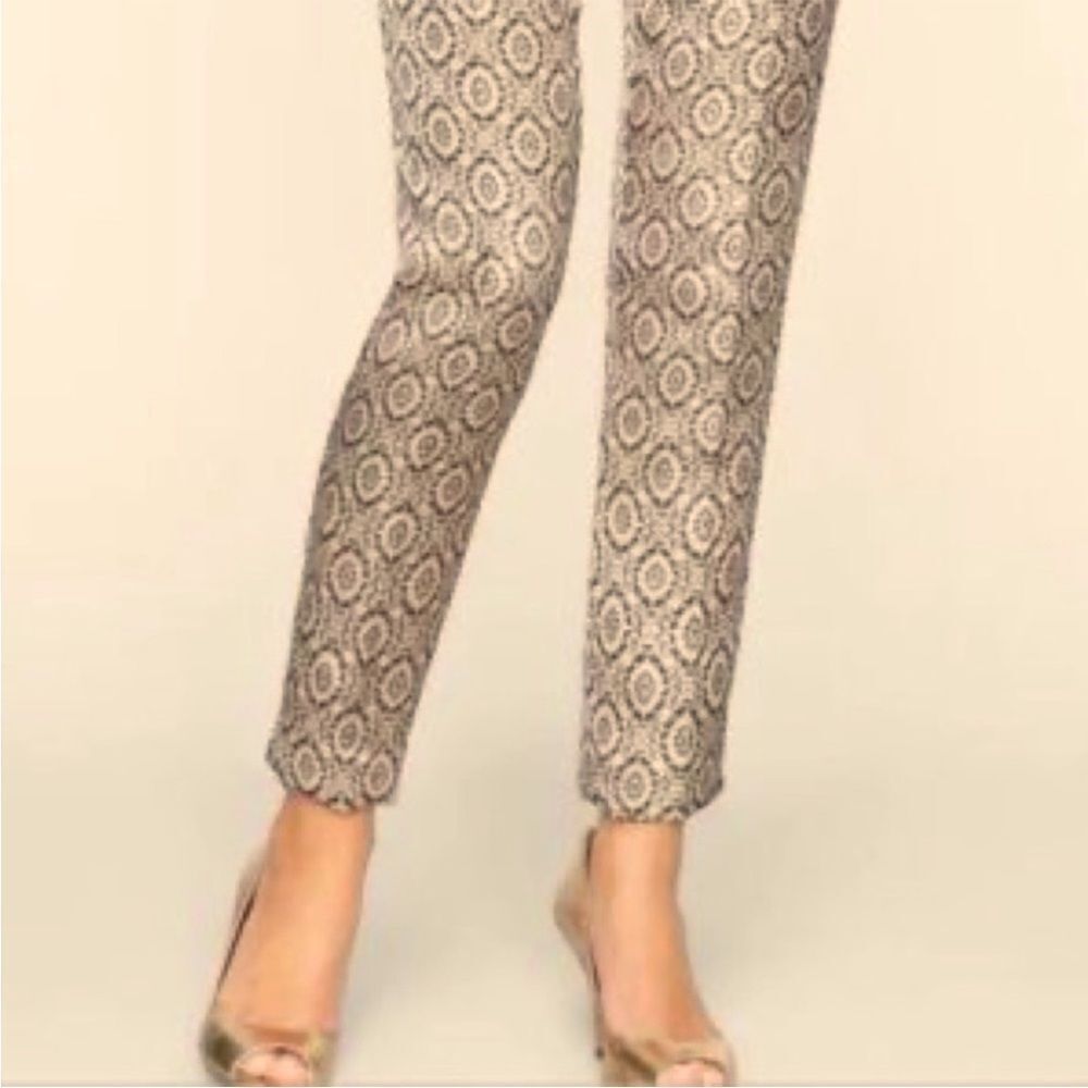 Talbots Black and Gold Metallic Jacquard Signature Pants -Size 6p
